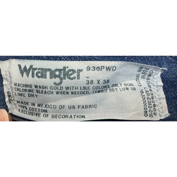 Wrangler Men's 936PWD Regular Fit Straight Leg Western Blue Jeans - Size 38x34.5 - Picture 6 of 6